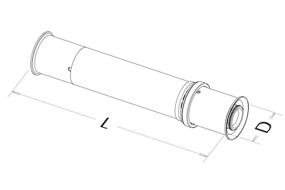 Roth Reparaturfitting in zylindrischer Form, mit einem offenen Ende und einem flachen Ansatz, geeignet für Rohrverbindungen in der Installationstechnik.